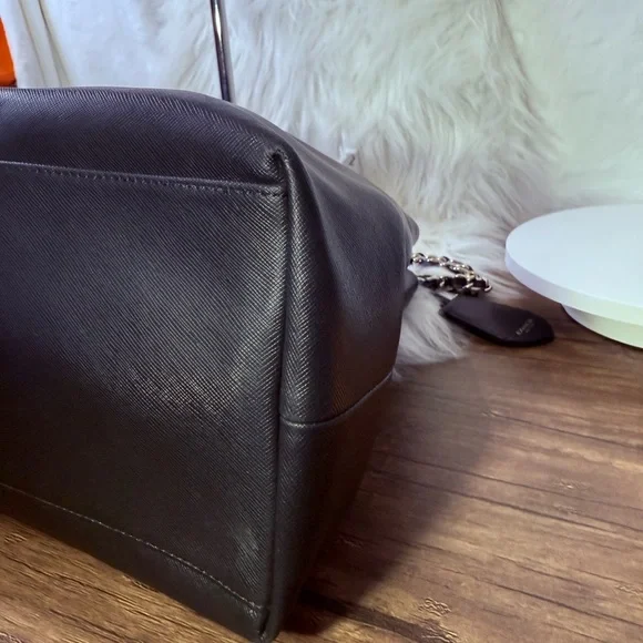 Coach Black Tote with Chain Straps - Picture 4 of 10